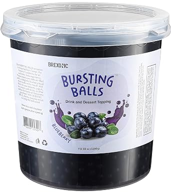 Blueberry Boba Pearls Blueberry Popping Boba Bursting Boba Blueberry Bubble Tapioca Pearls For Bubble Tea Blueberry, 7 LB 1 Pack