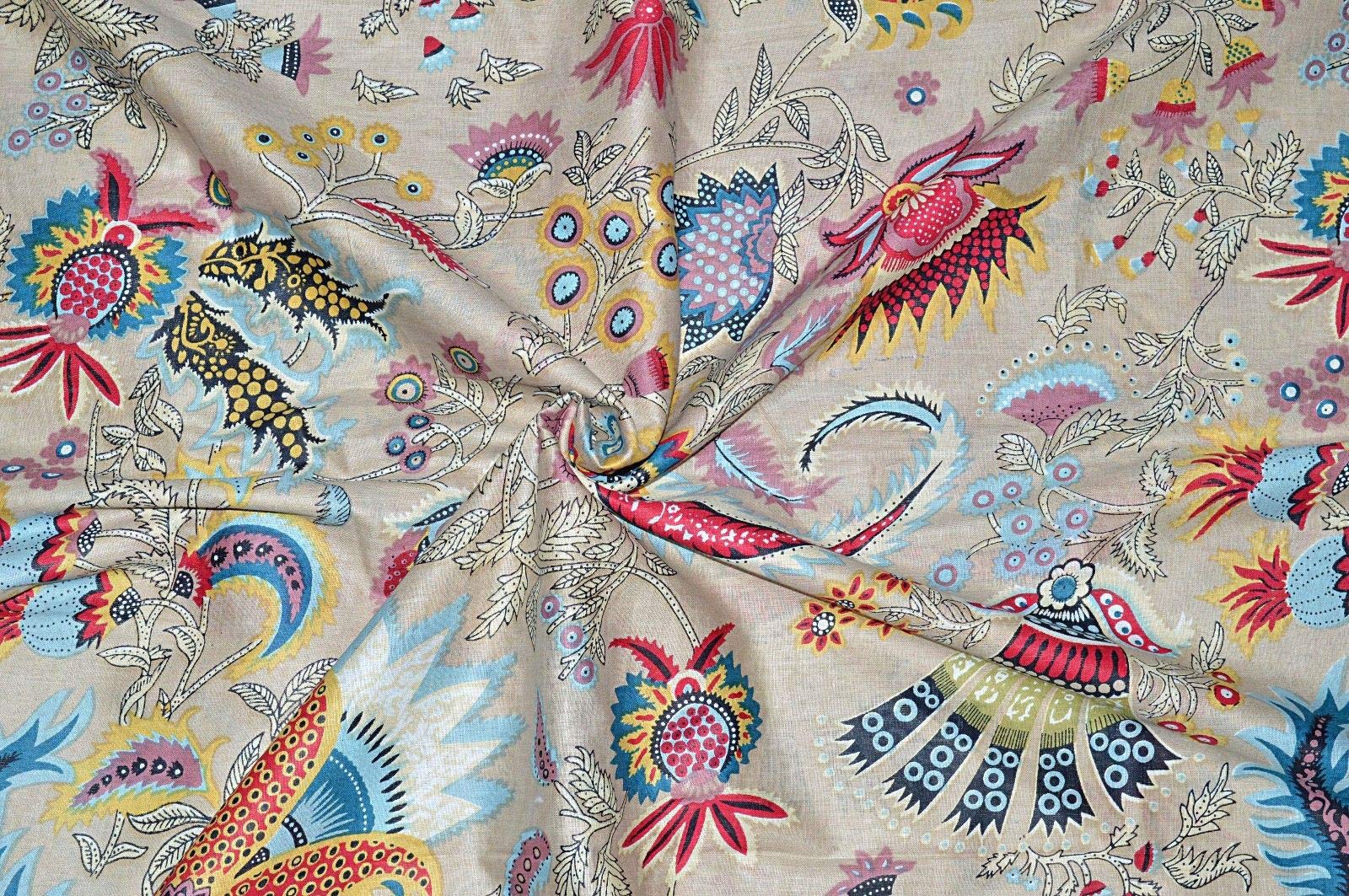 Traditional Jaipur, Tkanina bawełniana z nadrukiem, indyjskie nadruki, na letnią sukienkę, poduszki, pokrowiec na sofę, kurti, poduszka, pokrowiec na sofę (10 metrów)