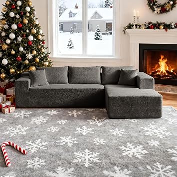 103.9 Modular Sectional Couch, Modern L-Shape Sectional Sofa with Right Facing Chaise, Comfy Raindrop Velvet Fabric Corner Sofa, Upholstered 4 Seater Couch for Living Room, Bedroom,Dark Grey