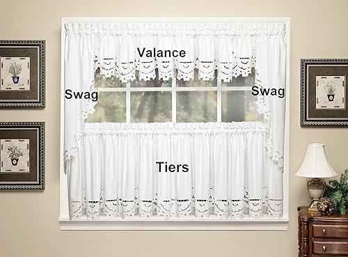 Miniatura 9 de Today's Curtain Imperial Classic Drawn Cutwork Window Swagger, 63 pulgadas, beige