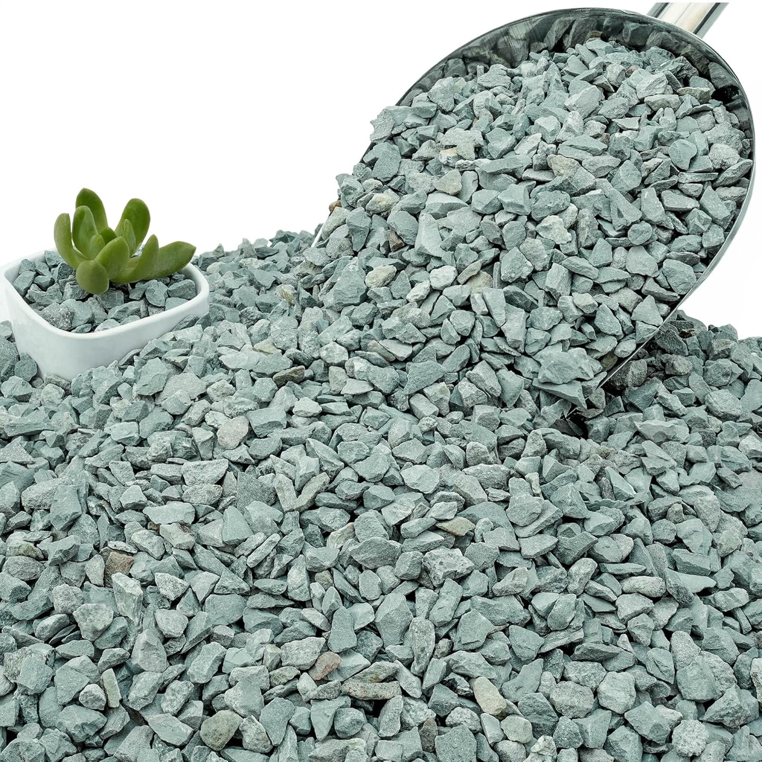 NUPICK 20lb Green Zeolite for Plants, 3/8" Natural Succulent Potting Soil Amendments, Decorative Gravel for Cactus, Bonsai Gritty Rock, Pebbles Pumice for Vase Fillers, Top Dressing