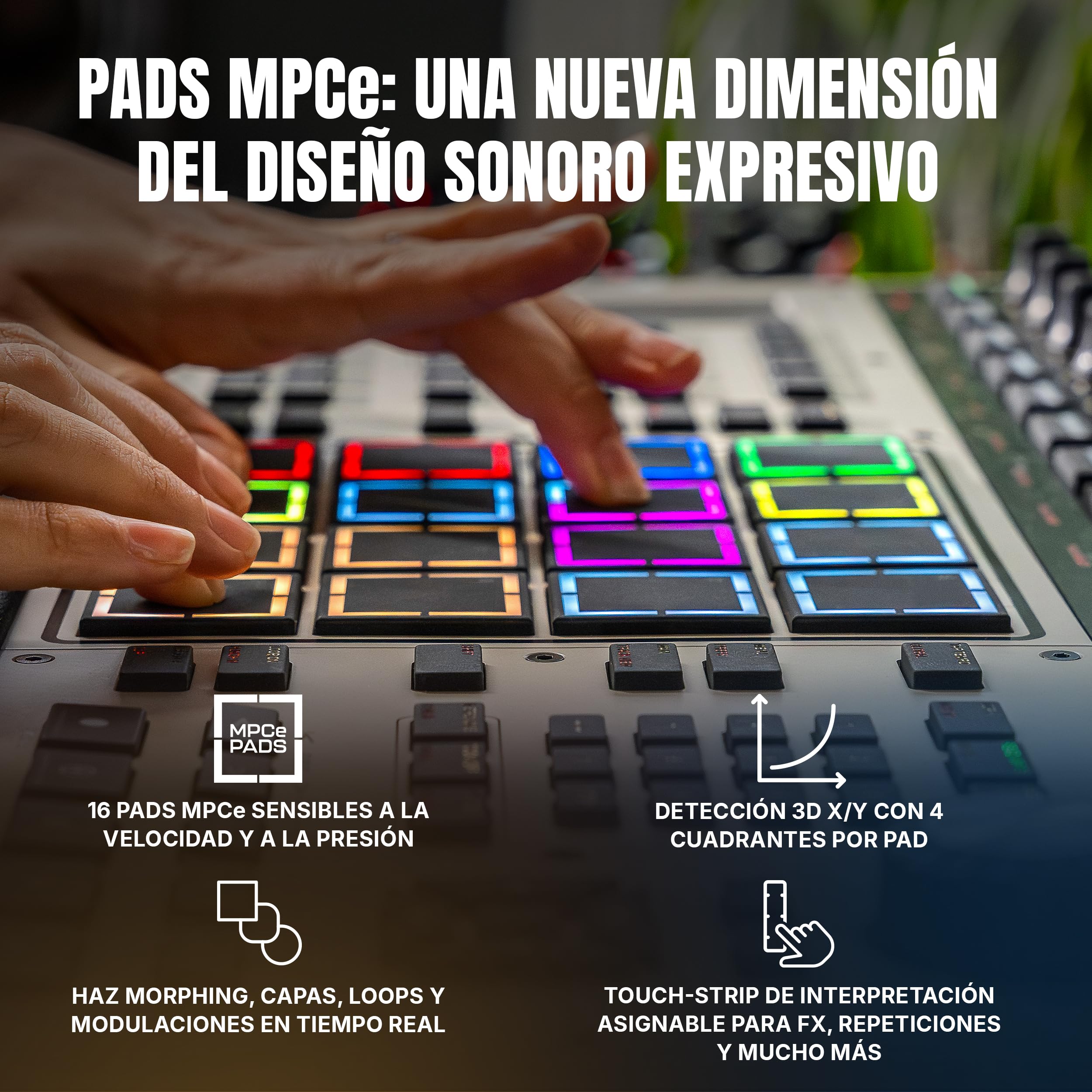 Akai Professional MPC XL Centro de Producción Musical Autónomo | Pads MPCe, Pantalla Táctil, CPU de 8 Núcleos, 16GB RAM, SSD de 256GB, para Sampling y Producción