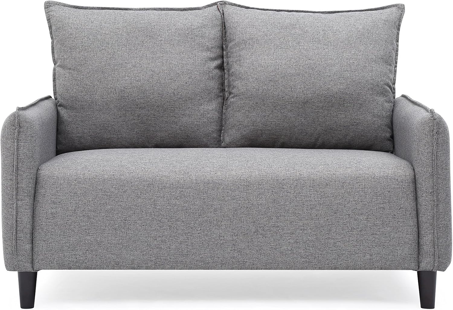 Alice Almondstury Linen Upholstered Mid-Century Modern Loveseat, Taupe
