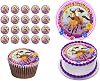 Riding free spirit edible cake topper image Horses- Birthday Icing Topper Icing sheetsEdible decoration INCLUDES: 8 round cake topper 15 cupcake topper 2 each PRECUT