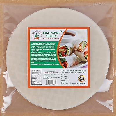 Nourcery Rice Paper Sheets, 200g | Gluten-Free Spring Roll Wrappers | Ideal for Fresh Rolls, Fried Wraps, Dumplings & Vi