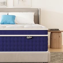 King Size Mattresses 34cm, 13.4 Inch Innerspring Medium Firm Mattress 5FT with Pocket Spring and Breathable Foam For Cool Comfort Sleep, Hybrid King Size Mattress 150x200x34cm