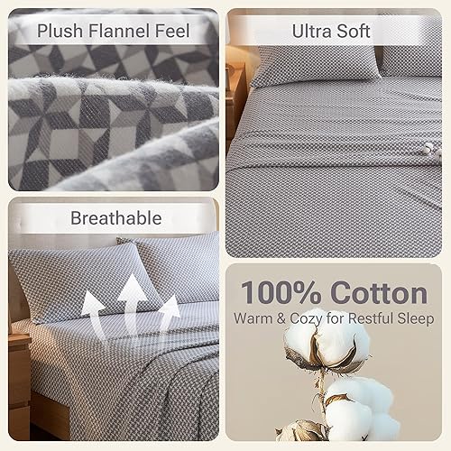 Vista 58 de True North by Sleep Philosophy - Juego de ropa de cama acogedora de franela 100% algodón, estampado de animales y estrellas, lindo, ultrasuave