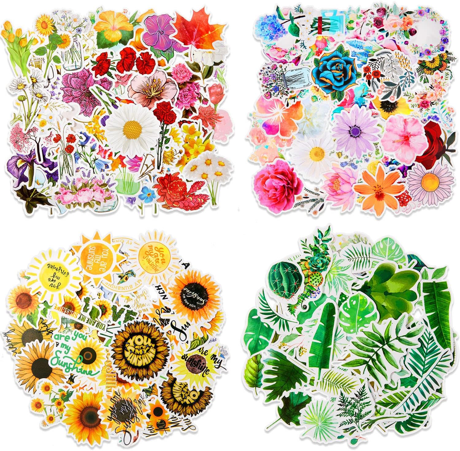 210 Pieces Flower Stickers Plant Stickers Waterproof Vinyl Flower Stickers for Scrapbooking Water Bottle Stickers Trendy Pack Cute Plant Laptop Stickers for Journaling Luggage Car for Adults Teens