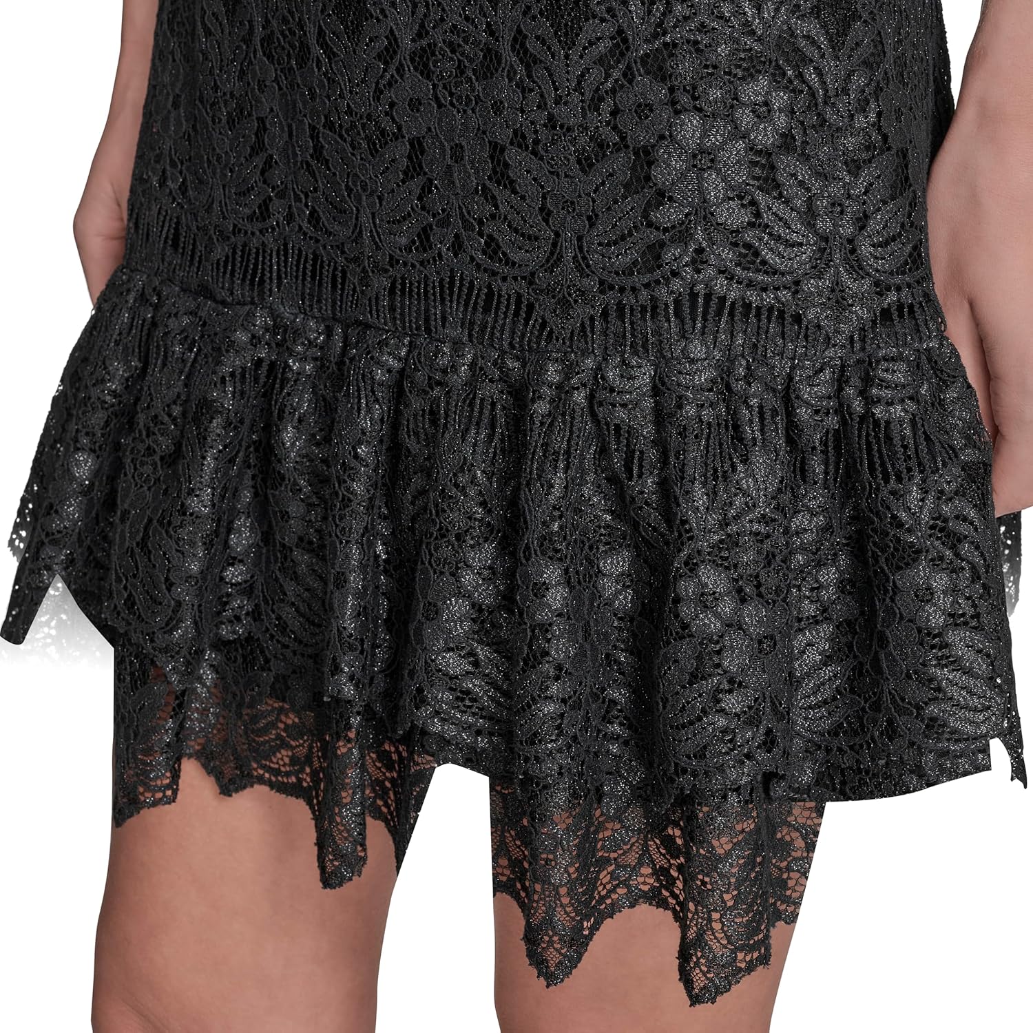 BCBG Womens Sleeveless High Neck Ruffle Trim A-line Mini Dress - Image 6