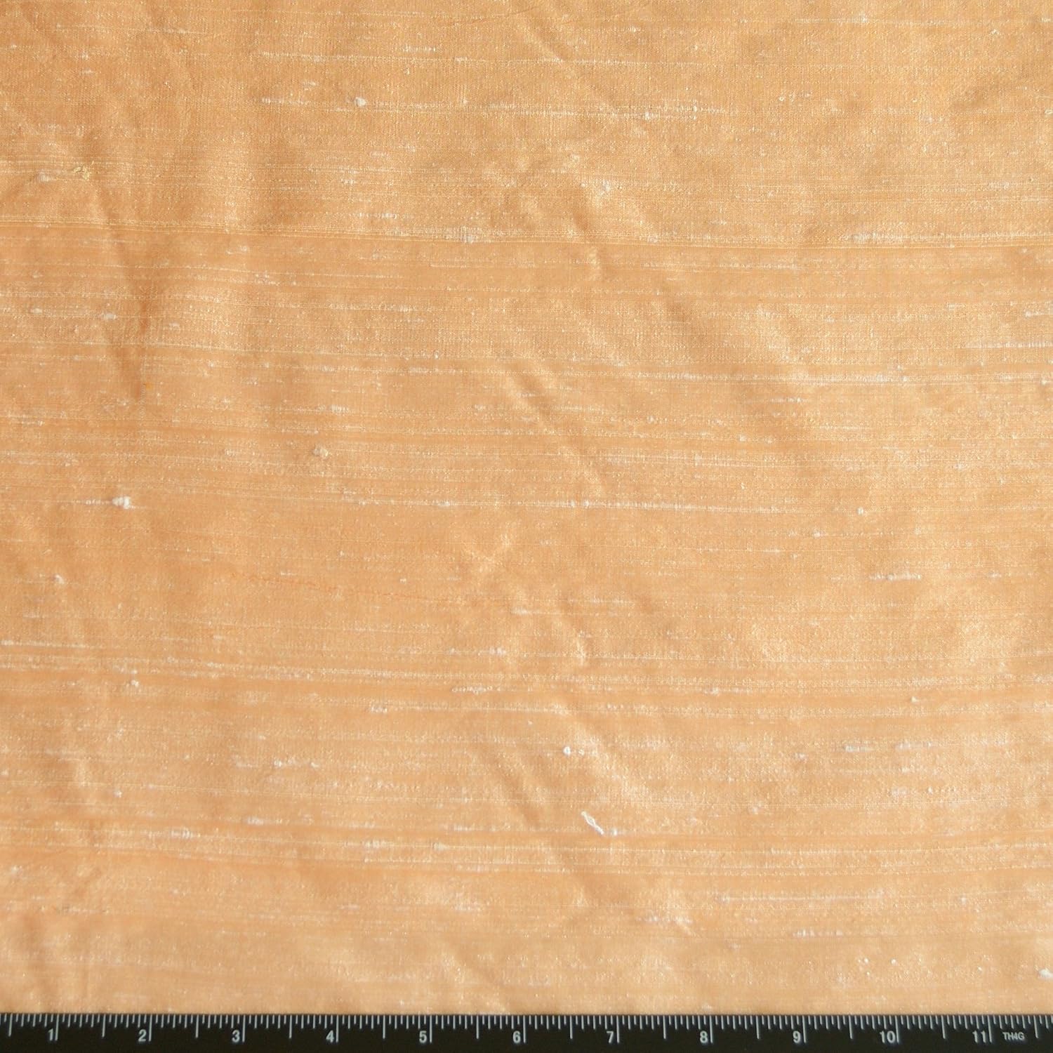 Iridescent Pale Peach Dupioni Silk, 100% Silk Fabric, by The Yard, 44" Wide