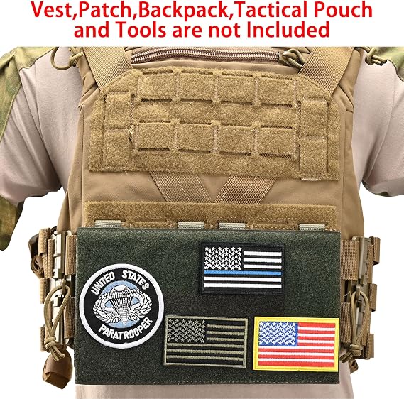 Molle Patch Panel Mounting Placard Platform, MOLLE Hook and Loop Panel for DIY Morale Patch Badges or Hook and Loop Pouch 6 x 10