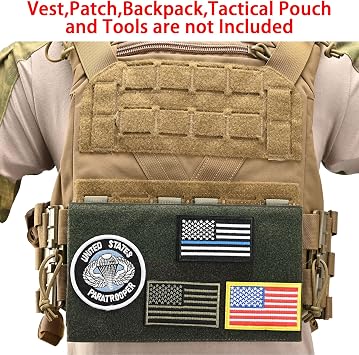 Molle Patch Panel Mounting Placard Platform, MOLLE Hook and Loop Panel for DIY Morale Patch Badges or Hook and Loop Pouch 6 x 10