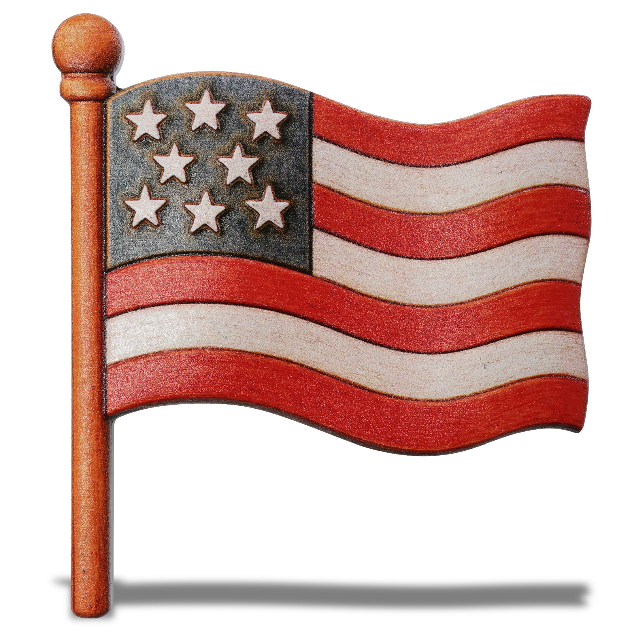 CoTa Global Waving American Flag Resin Fridge Magnet - 3D UV-Printed USA Flag Magnet for Refrigerator, Locker, Board, Patriotic Magnetic Decor for Fridge - 3 Inches