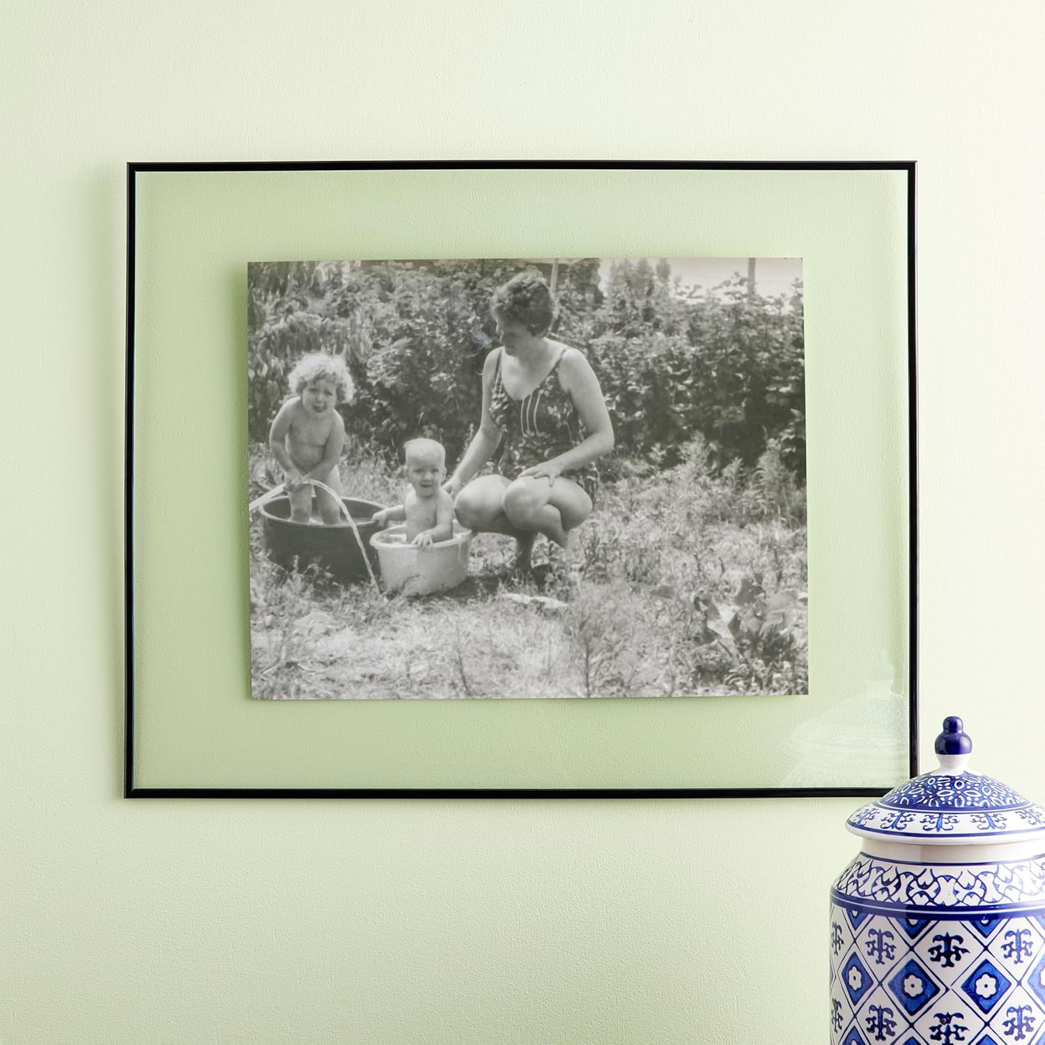 Studio Decor 16" x 20" Basics Black Multipurpose Thin Float Picture Frame - Includes Pre-attached Hanging Hardware, Horizontal or Vertical Display - 1 Pack