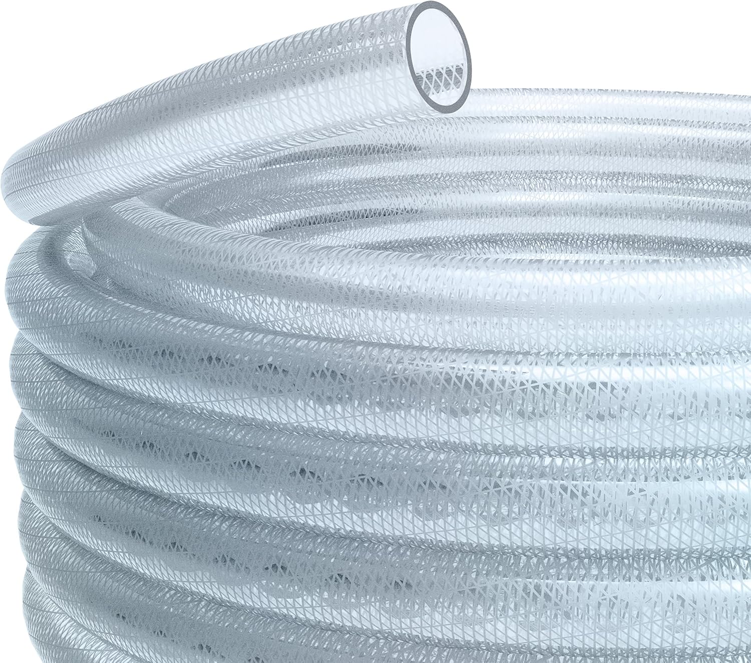 Alpine Corporation 100' Braided PVC Tubing with 3/8" Inside Diameter for Ponds and Fountains, Clear
