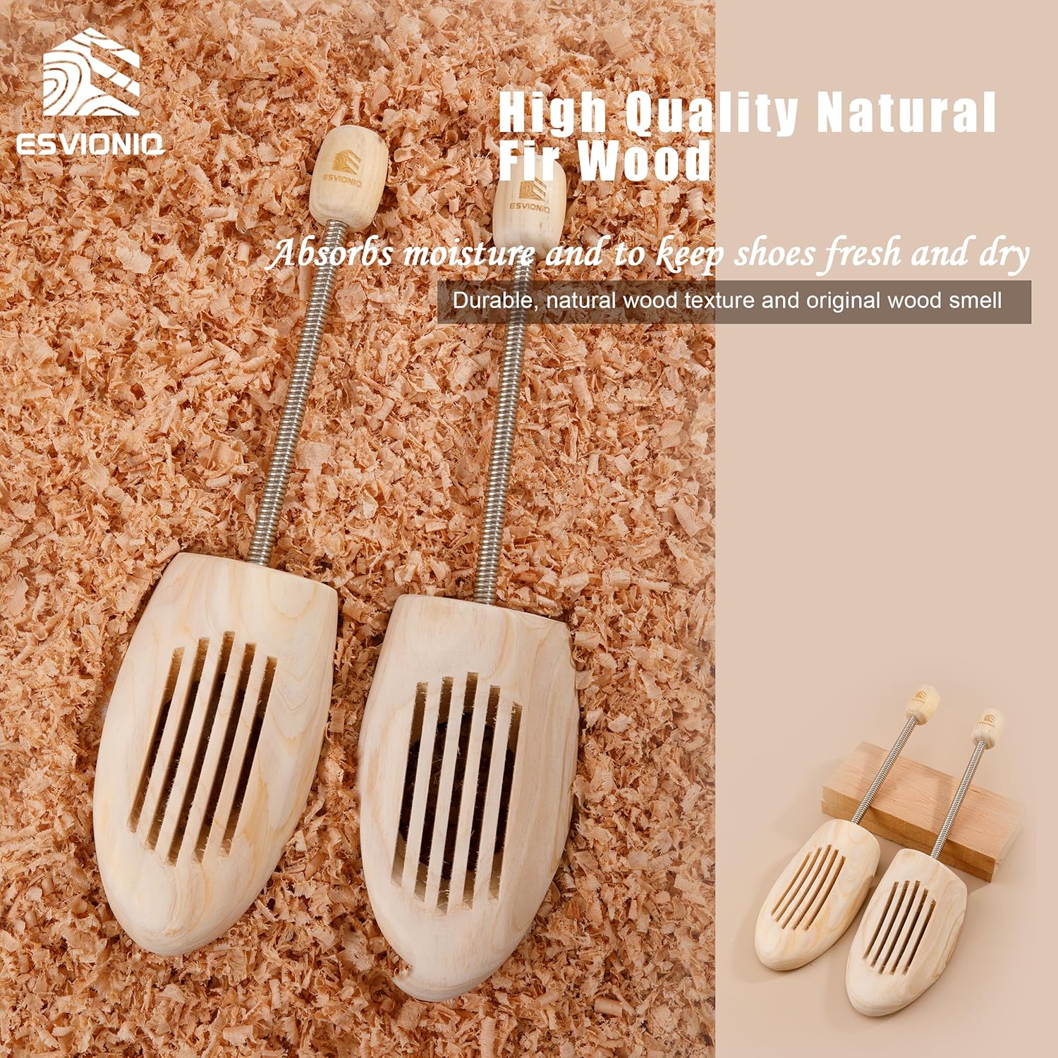 Adjustable Wood Shoe Trees With Spring,Wooden Shoes Tree For Men &Women,Shoe Shaped Shoe Lasts Wooden Shoe Stretcher