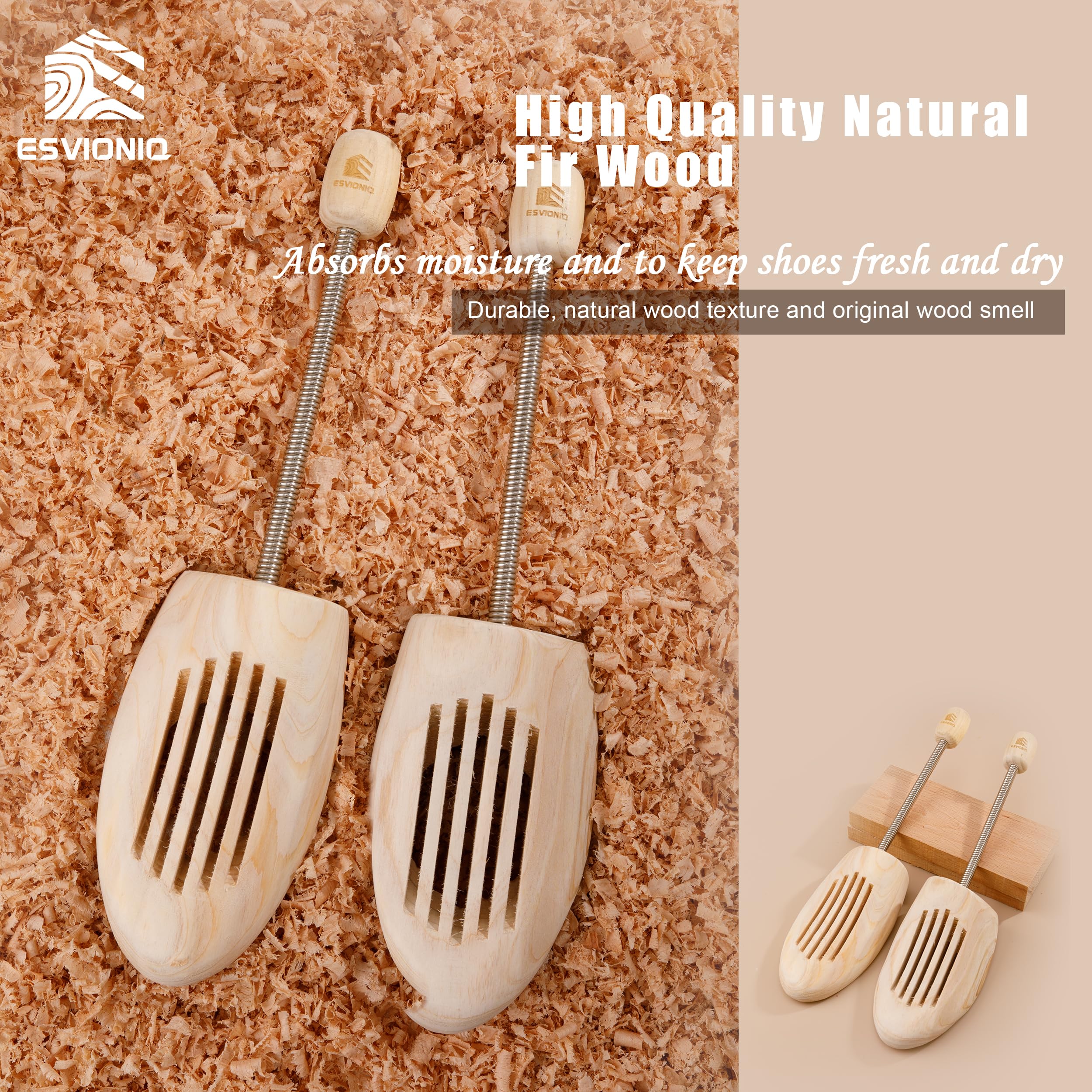 Adjustable Wood Shoe Trees With Spring,Wooden Shoes Tree For Men &Women,Shoe Shaped Shoe Lasts Wooden Shoe Stretcher