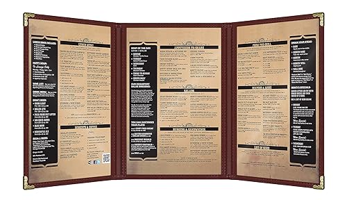 Miniatura 251 de Goodsmart - Fundas para menú de restaurante, paquete de 25 unidades, color negro, 2 vistas, soportes para menú de carga superior, cubiertas