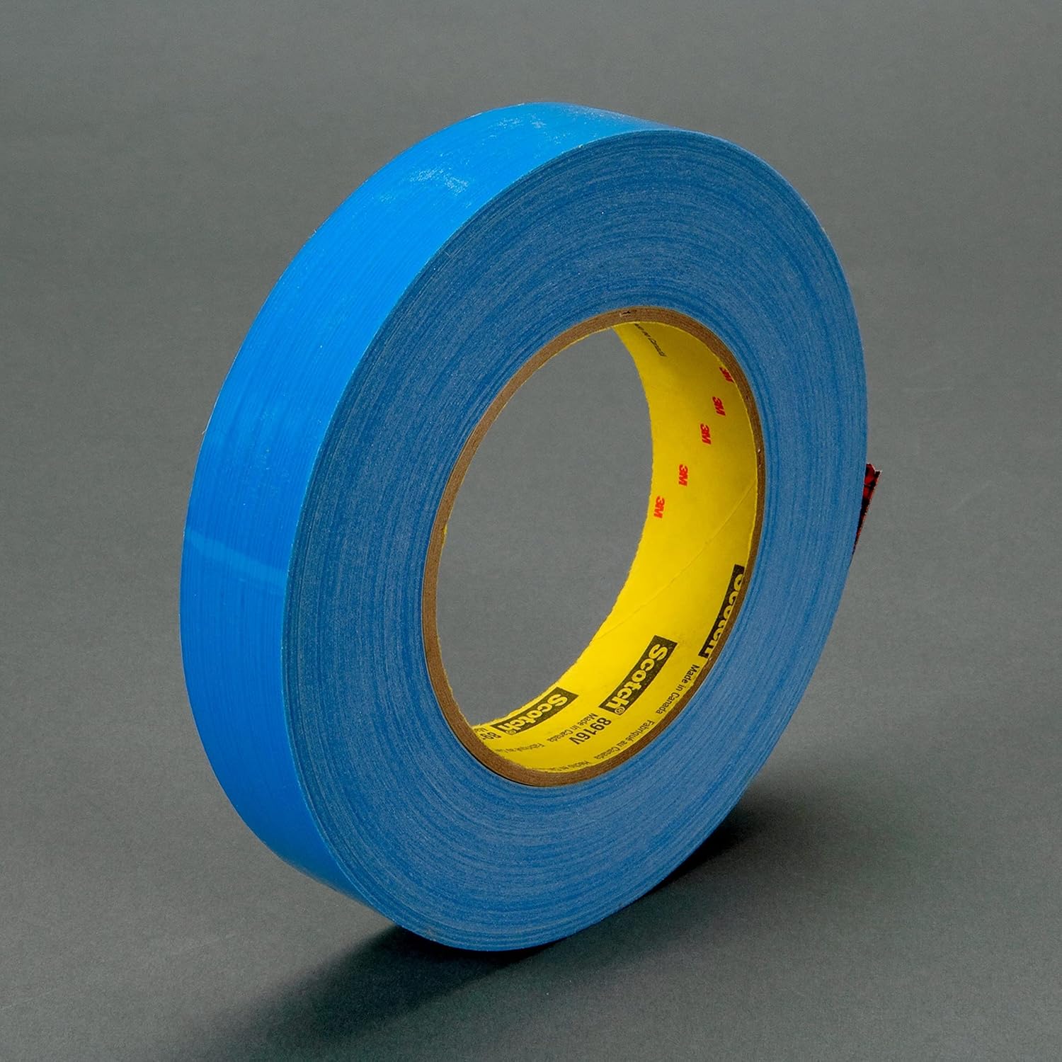 3M Scotch 8916V Polypropylene Film Appliance Filament Tape, 170 lbs/in Tensile Strength, 55m Length x 12mm Width, Blue
