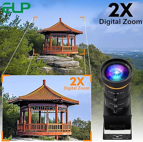 Miniatura 6 de ELP Cámara USB USB 4K USB 3.0 HDMI Zoom Manual Cámara Web 4K 60fps Cámara de PC Mini Cámara de Primer Plano para Computadora H.264 Telescopio Cámara