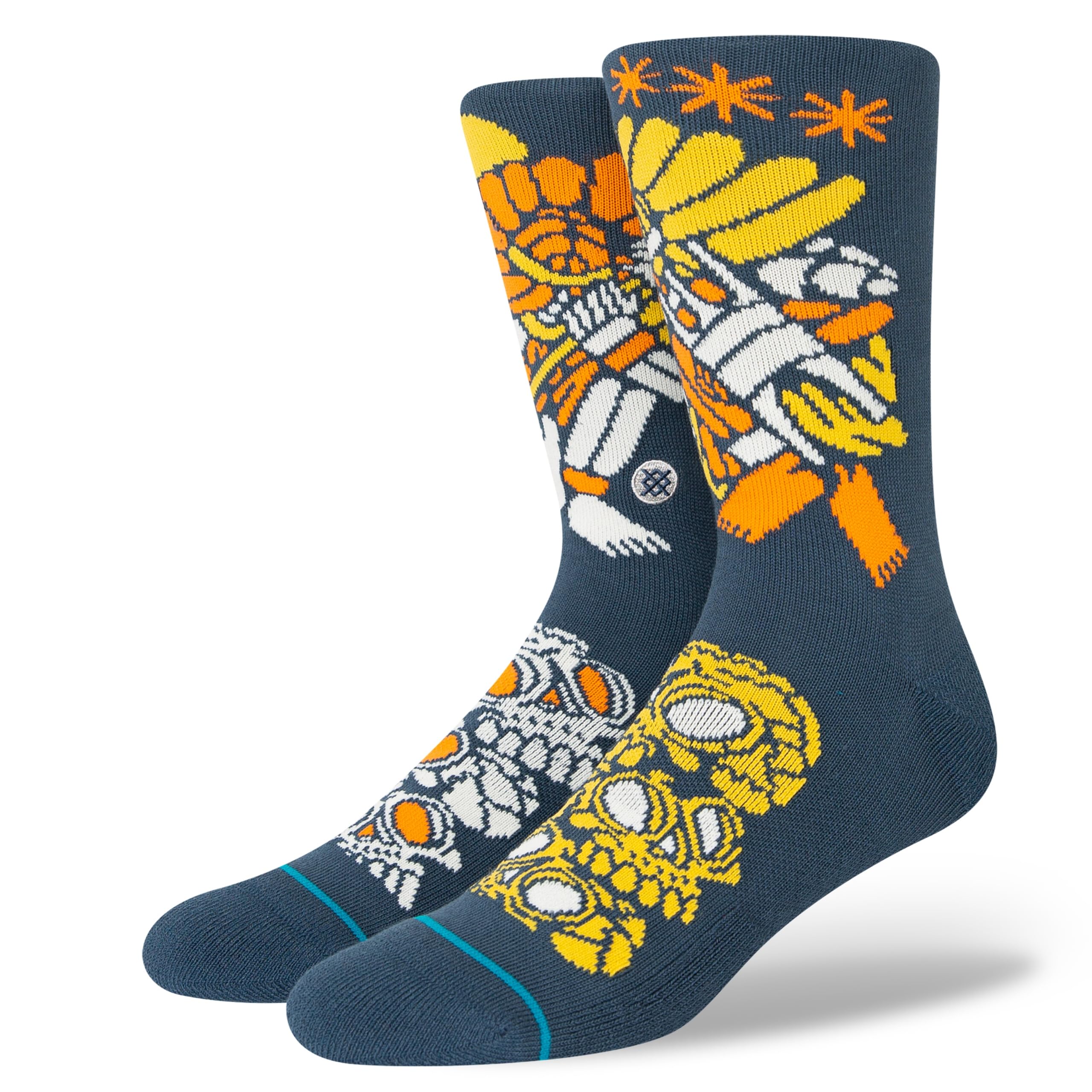 Stance Unisex Blue Dj Warrior Crew Socks Dj Javier Infiknit Uk Sizes 6 - 13 (As8, Alpha, M, Plus, Regular, Medium)