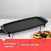 Vista 2 de BLACK+DECKER Plancha eléctrica con sonda de temperatura extraíble, parrilla interior, plancha para panqueques, negro, GD1810BC