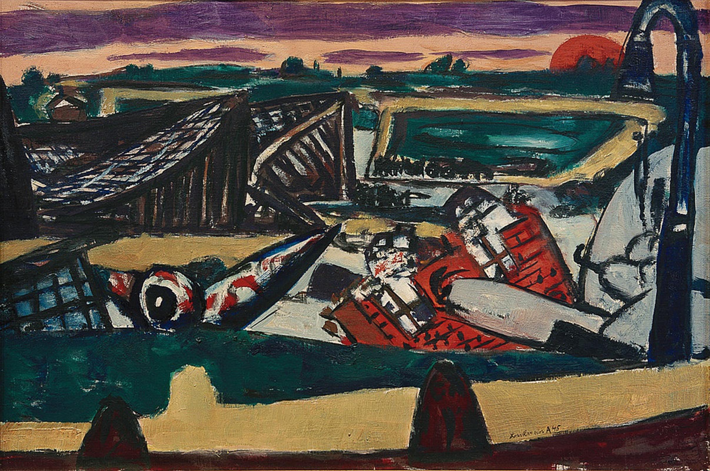 ARTXLXXBN Famous Painting Art Wall Decor Abstract Art Picture Schiphol by Max Beckmann Animal Pictures for Home Decor 60x90cm