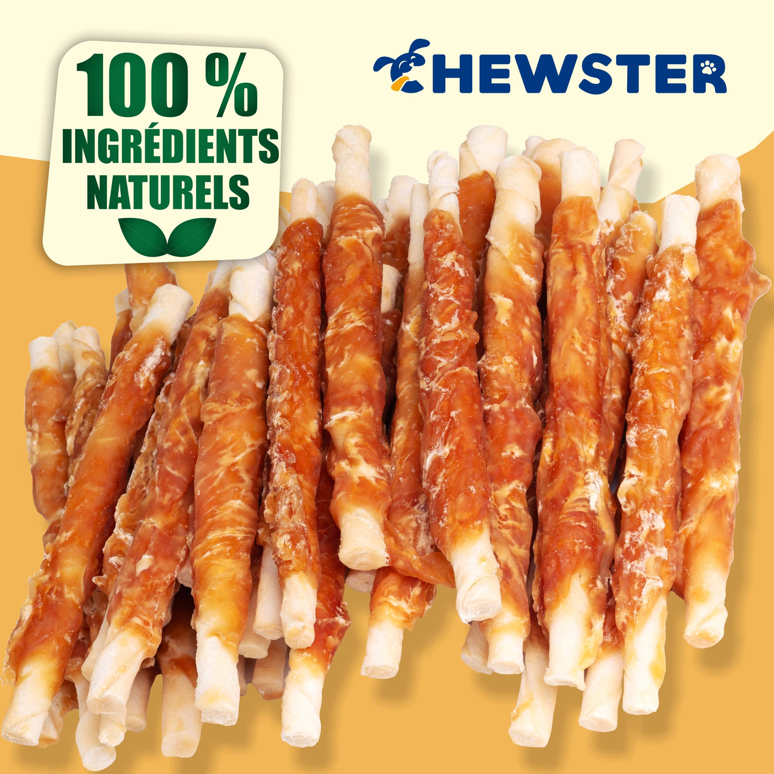 Bâtonnets à mâcher au Poulet - Friandises pour Chien - 800 g | 85 rouleaux à mâcher pour chiens - Friandises pour chien