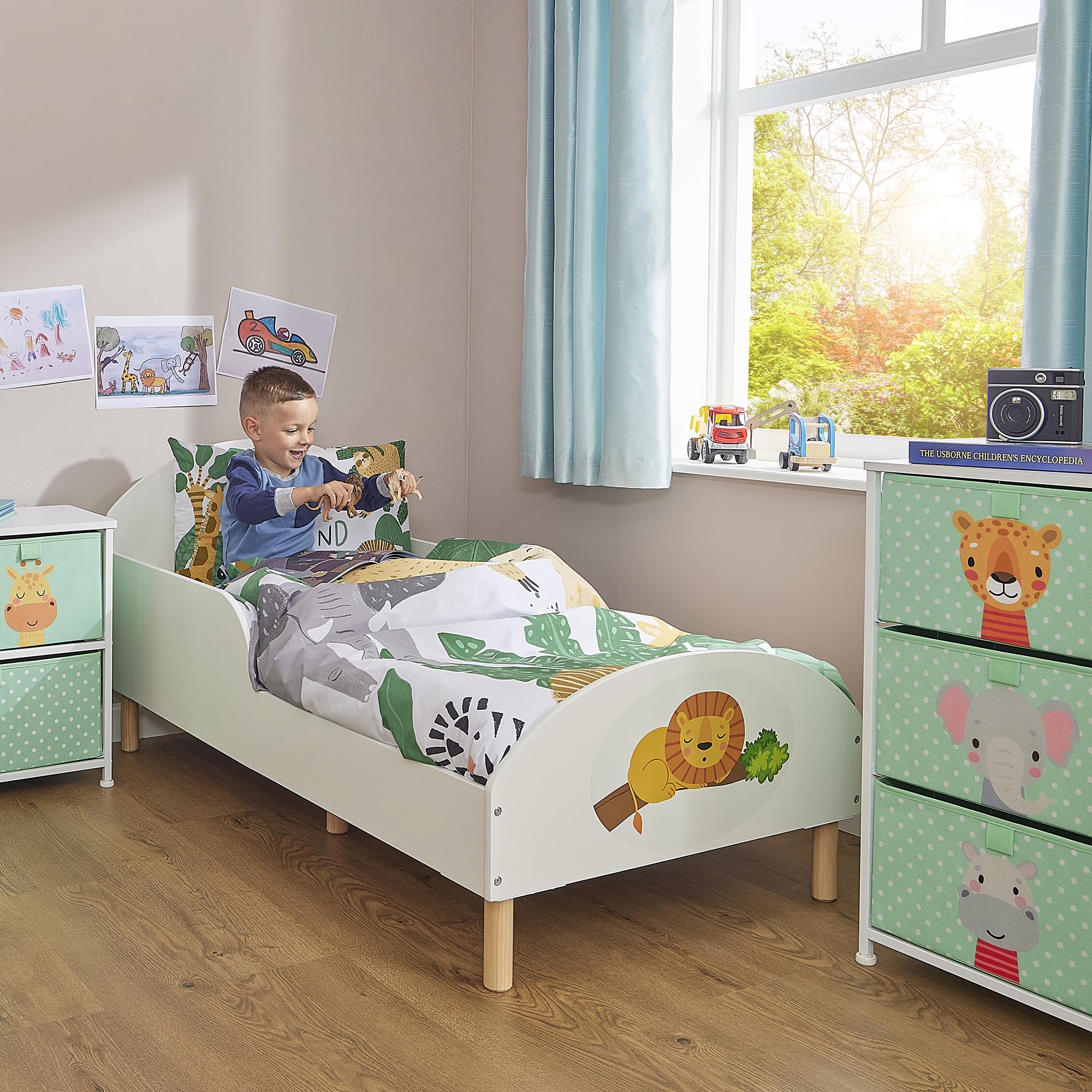 Rackhams White Kids Toddler Bed - Lion