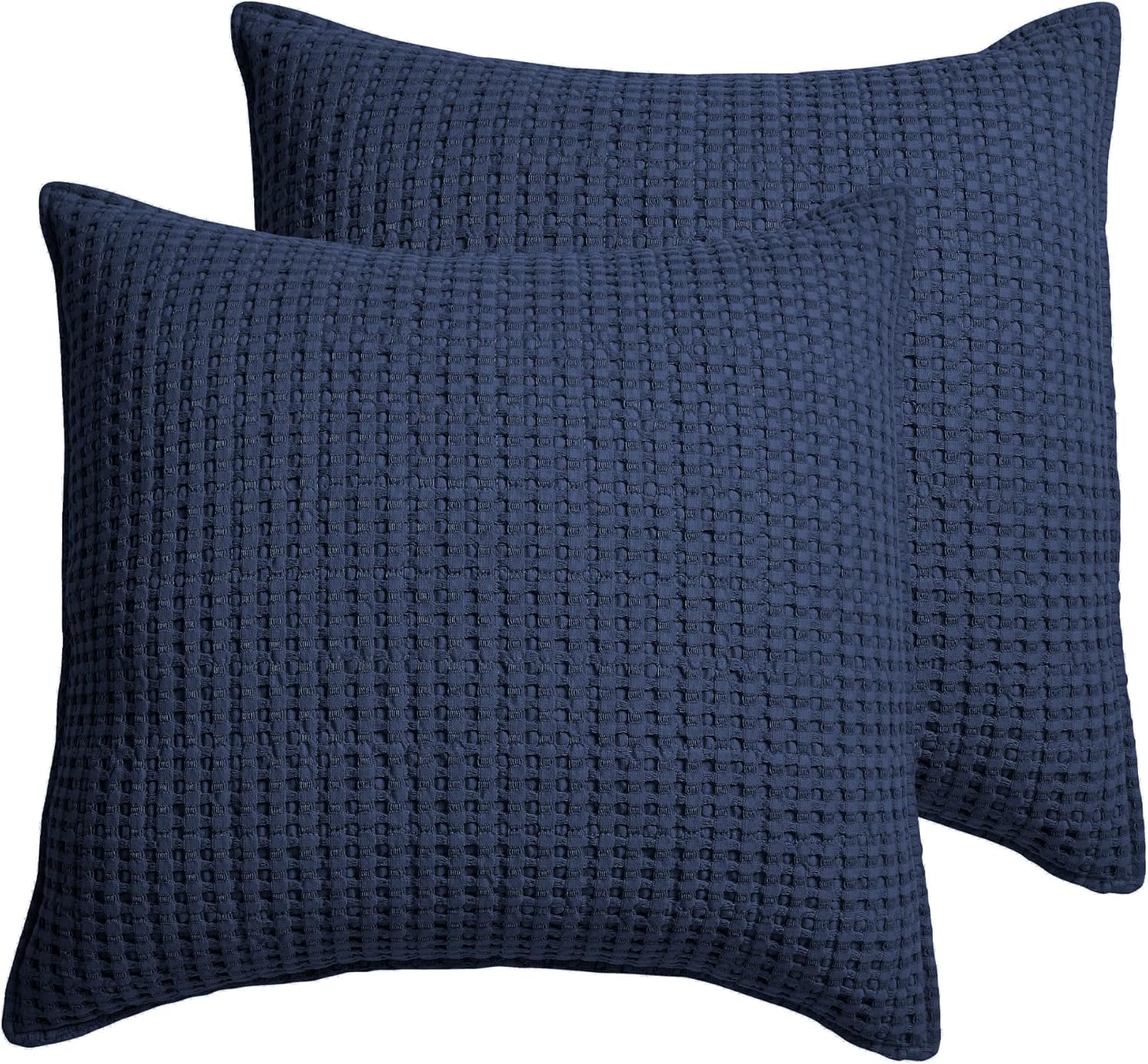 Levtex Home - Mills Waffle - Euro Sham (Set of Two) - Navy - Sham Size (26x26in.), No Insert
