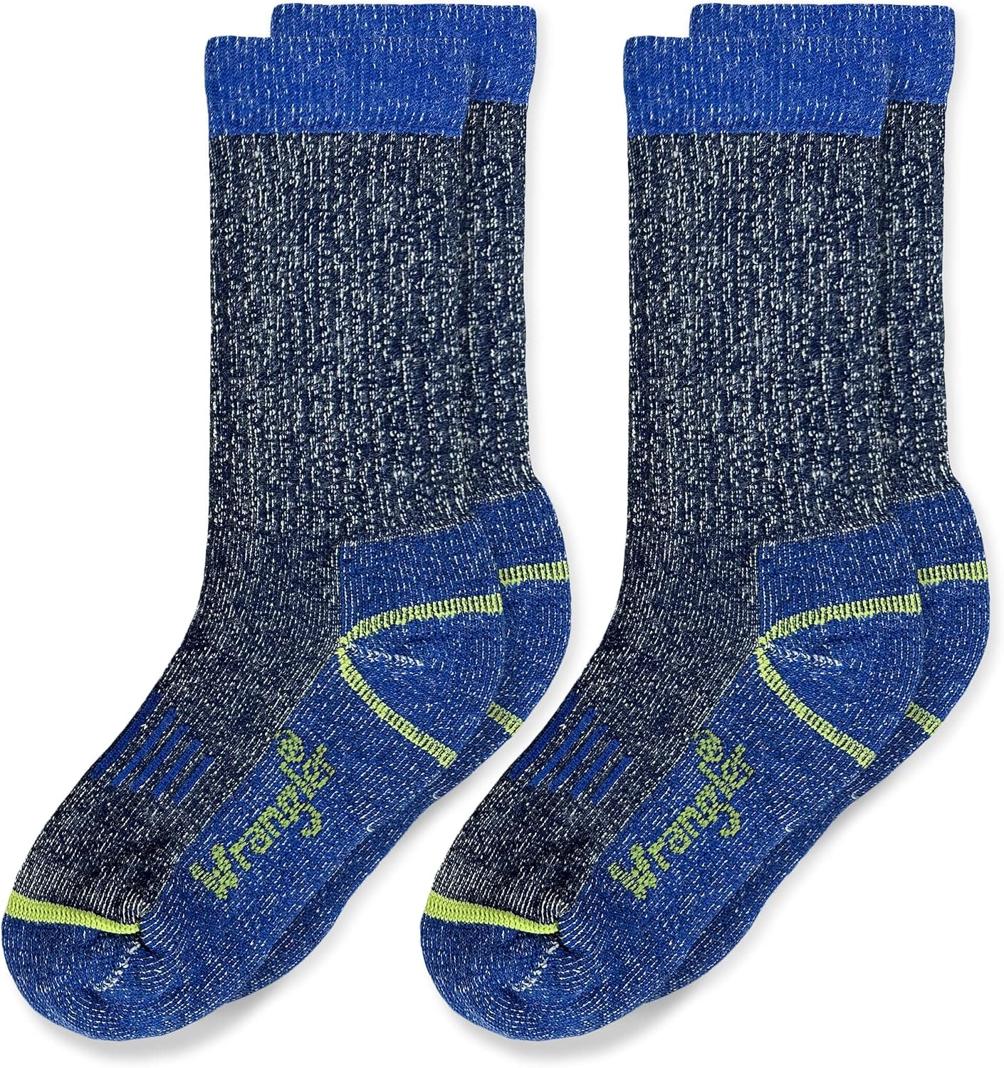 Wrangler Boys' Merino Wool Half Cushion Seamless Rib Crew Socks 2 Pair Pack