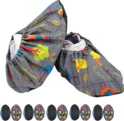 Cubiertas de zapatos para niños reutilizables, antideslizantes, lavables, a prueba de polvo, duraderas, impermeables, para interiores, pisos, jardín
