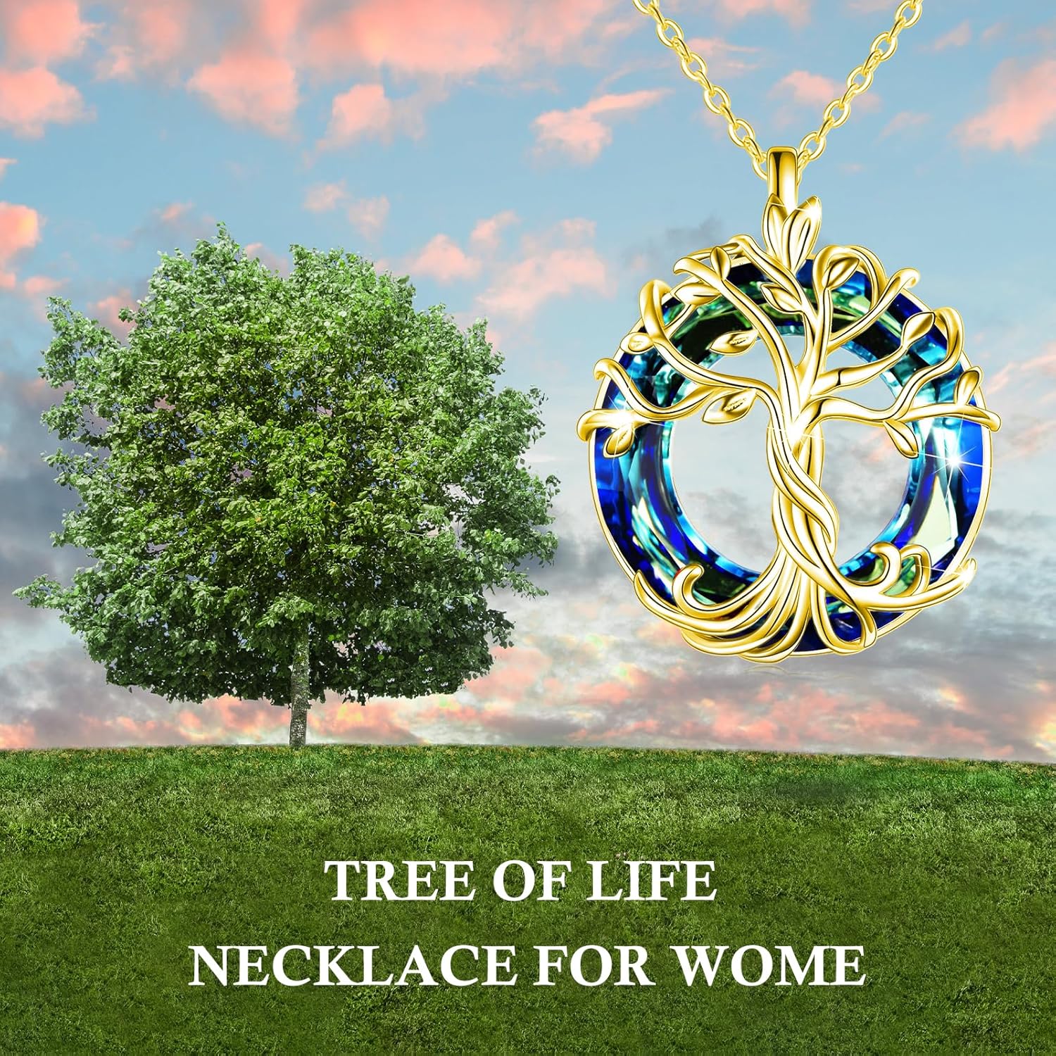 TOUPOP Tree of Life Necklace 925 Sterling Silver Family Tree Pendant with Austrian Crystal Jewelry Valentines Day Birthday Gifts for Women Mom Wife Her - Image 3