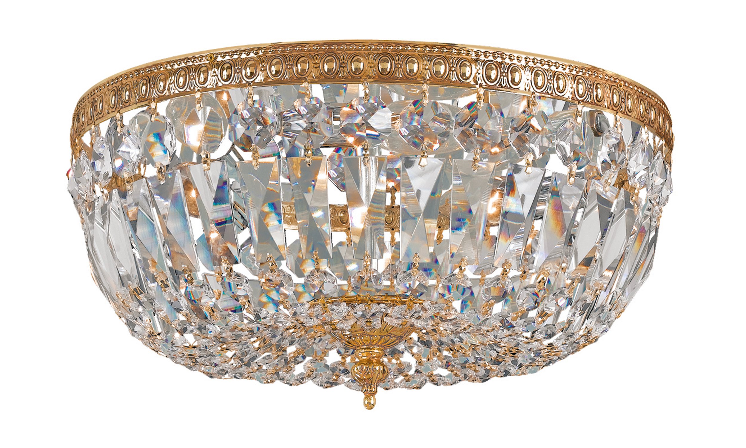 Crystorama712-OB-CL-SAQ Crystal Three Light Ceiling Mounts from Richmond collection in Brassfinish,