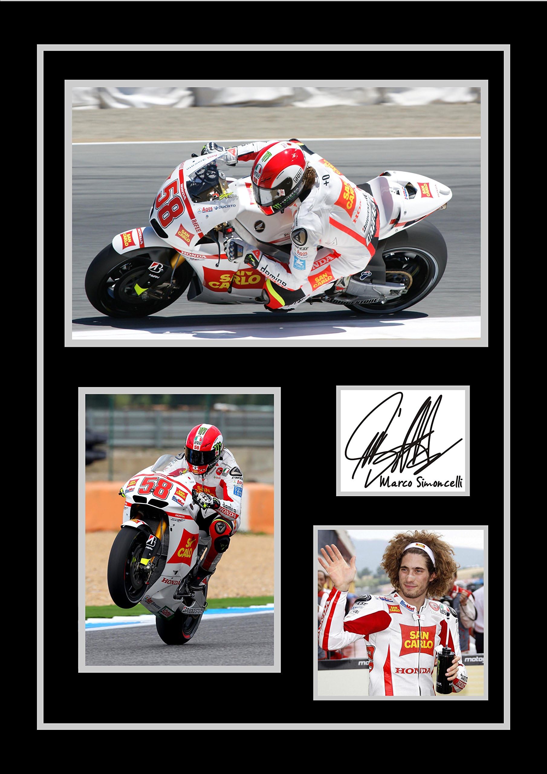 STUNNING QUALITY MARCO SIMONCELLI SIGNED/AUTOGRAPHED PHOTO
