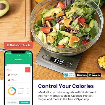 Etekcity Food Nutrition Scale, Digital Grams and Ounces, Large | Kitchen scale with tare, ideal for baking, weight loss, keto, meal prep, liquids and jewelry, 304 Stainless Steel