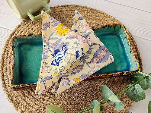 Miniatura 7 de AVKA Studio Servilletas de cena de algodón con estampado de 18 x 18 pulgadas, juego de 12 servilletas de tela lavables, uso diario o cena y eventos,