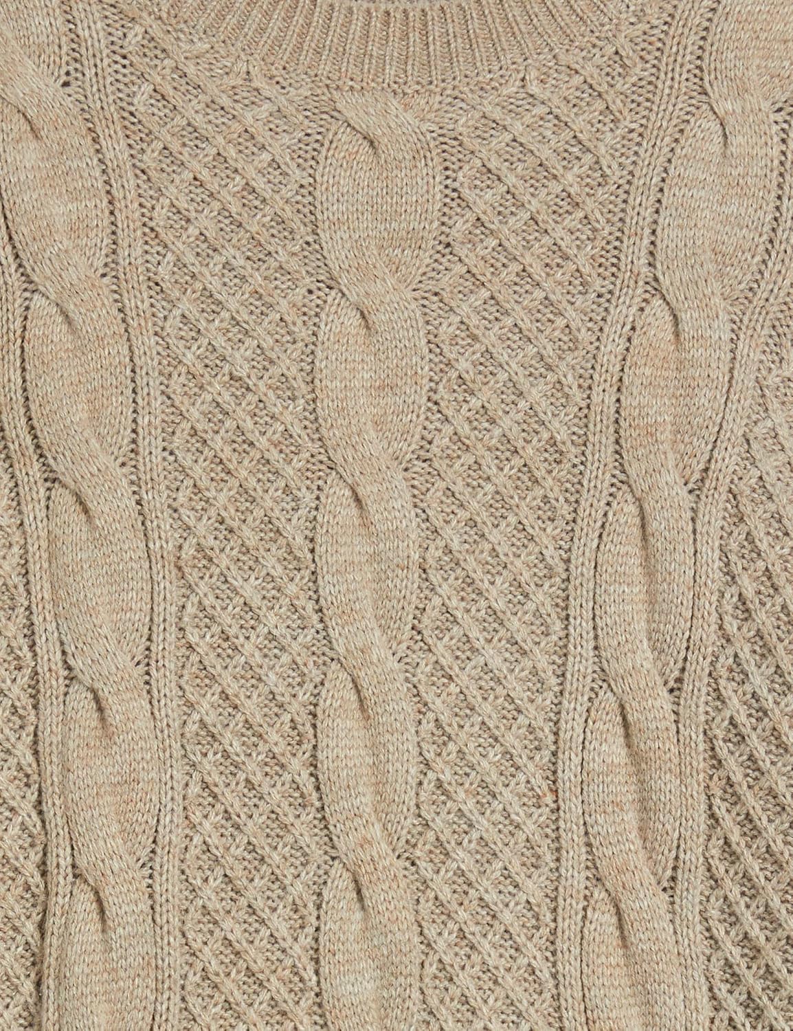 Cable Stitch Women's Mixed Cable Knit Sweater - Classic Fit Crewneck Long Sleeve Shirred Shoulder Pullover Top - Image 5