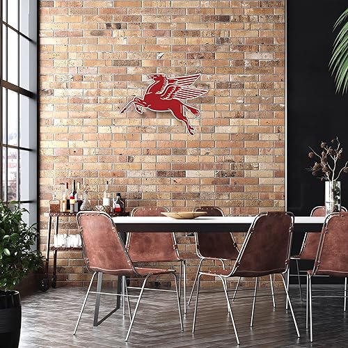 Miniatura 4 de Desperate Enterprises Mobil Pegasus - Letrero de aluminio de gran formato, 27.5 pulgadas de ancho x 20 pulgadas de alto