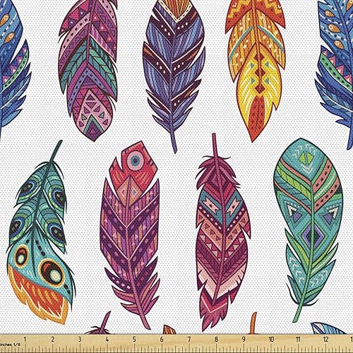 Vista 54 de Lunarable The Yard, tela azul real de The Yard, patrón de cerámica inspirado en el Medio Oriente estilo marroquí, estampado oriental, tela de satén