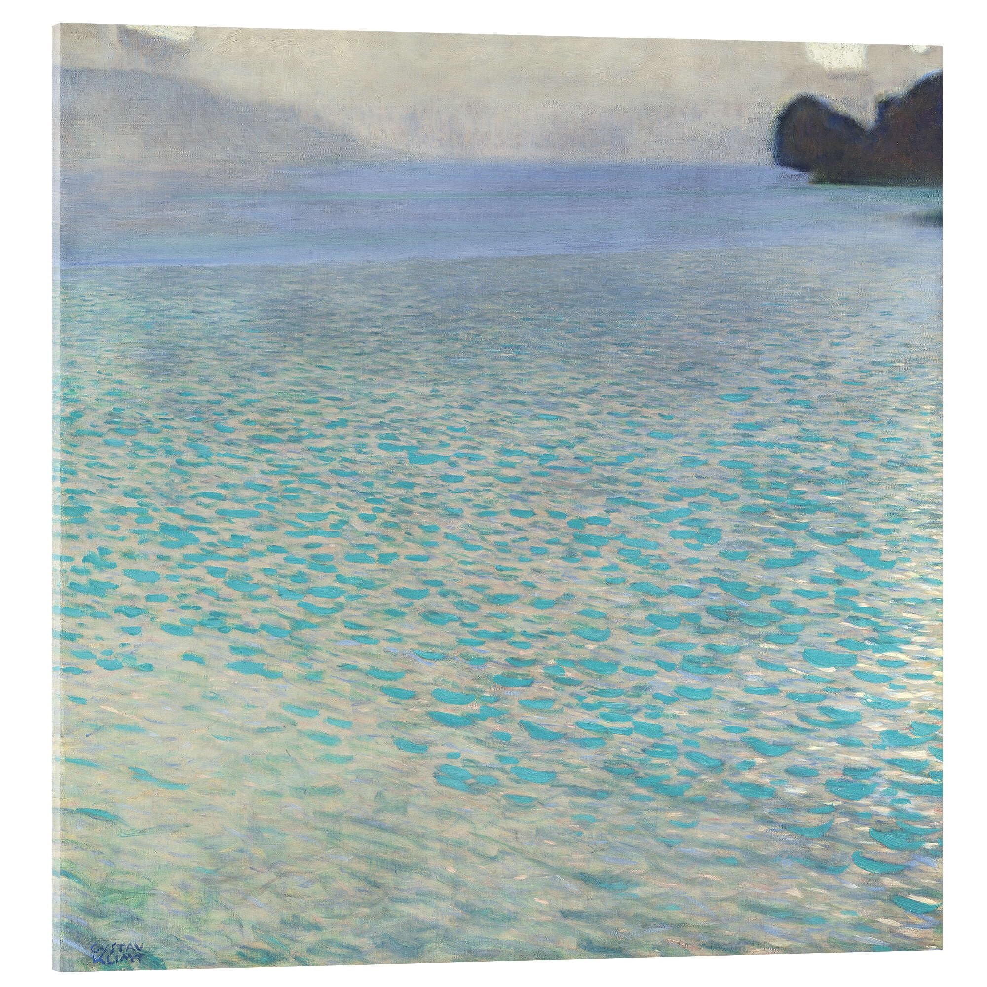 Posterlounge Am Attersee Acrylglasbild | 70 x 70 cm von Gustav Klimt Türkis Wandbilder Wanddeko