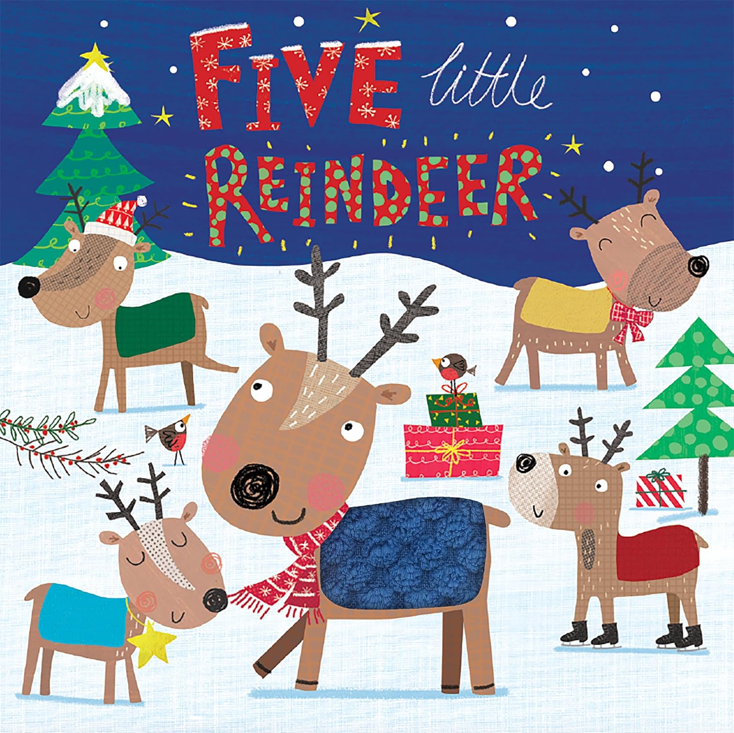 Little Hippo Books Five Little Reindeer | Children's Sensory Touch and Feel Books | Touch and Feel Holiday Books for Toddlers & Baby | Best Kid's ... Sensory Board Books for Baby & Toddler Time)