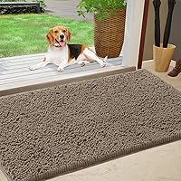 Vista 16 de IM HOME Tapete Absorbente de Chenilla para Exteriores 36" x 24", Tapetes de Puerta Lavables para Perros con Lodo, Antideslizante, Tapete