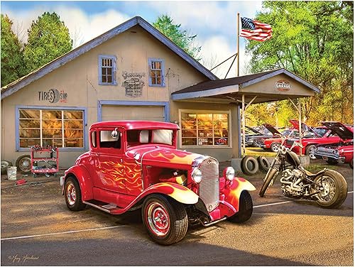 RoseArt - American Nostalgia - Hot Rod Flames - Rompecabezas de 550 piezas para adultos
