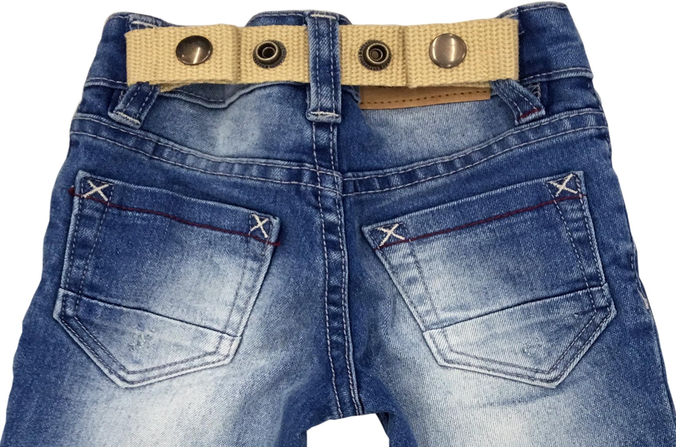Sister Selected Adjustable Snap Belt for Baby&Toddler Boy & Girl Pants. (Cream)