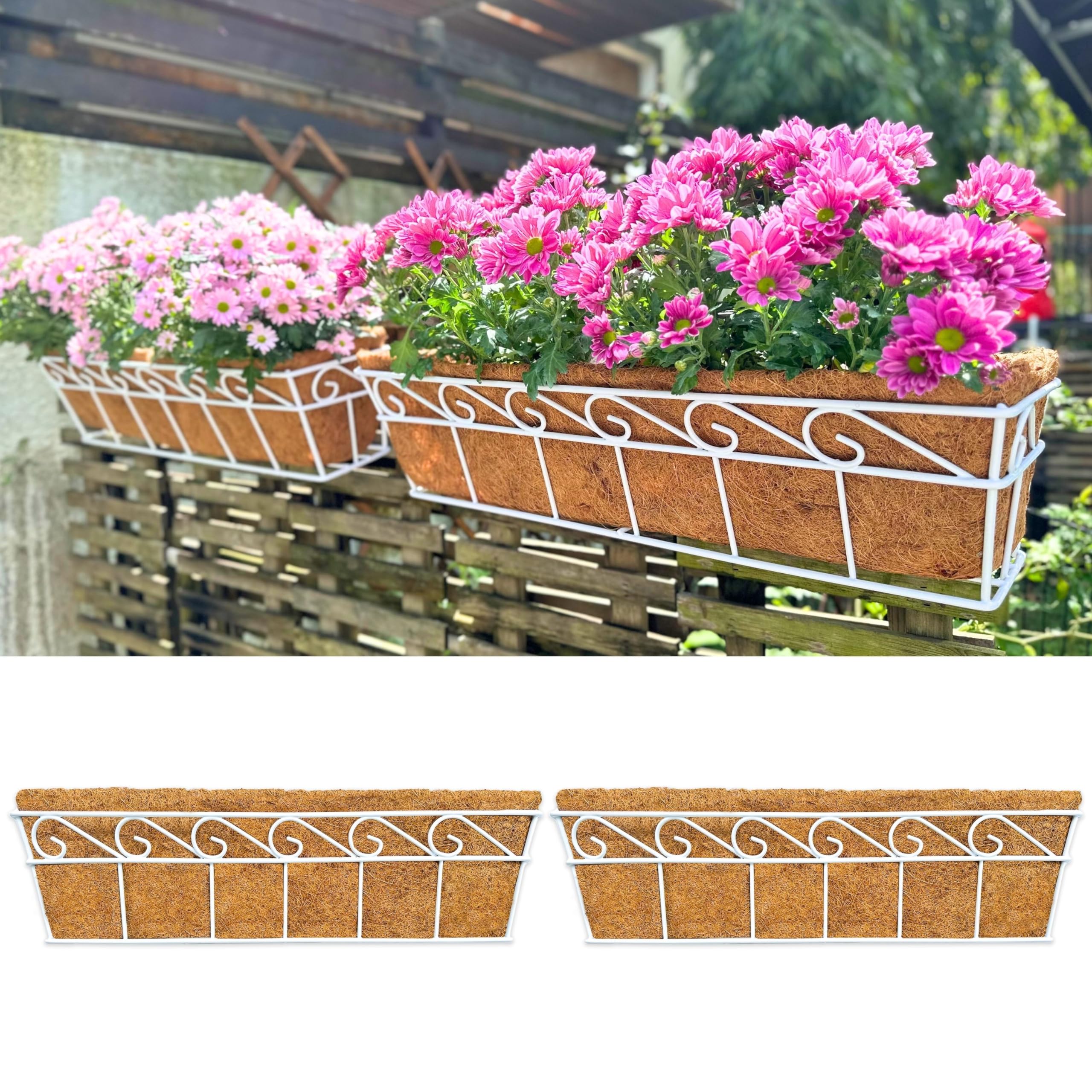 Amazon.com : LaLaGreen Wall Mounted Planters - 24 Inch, 2 Pack White ...