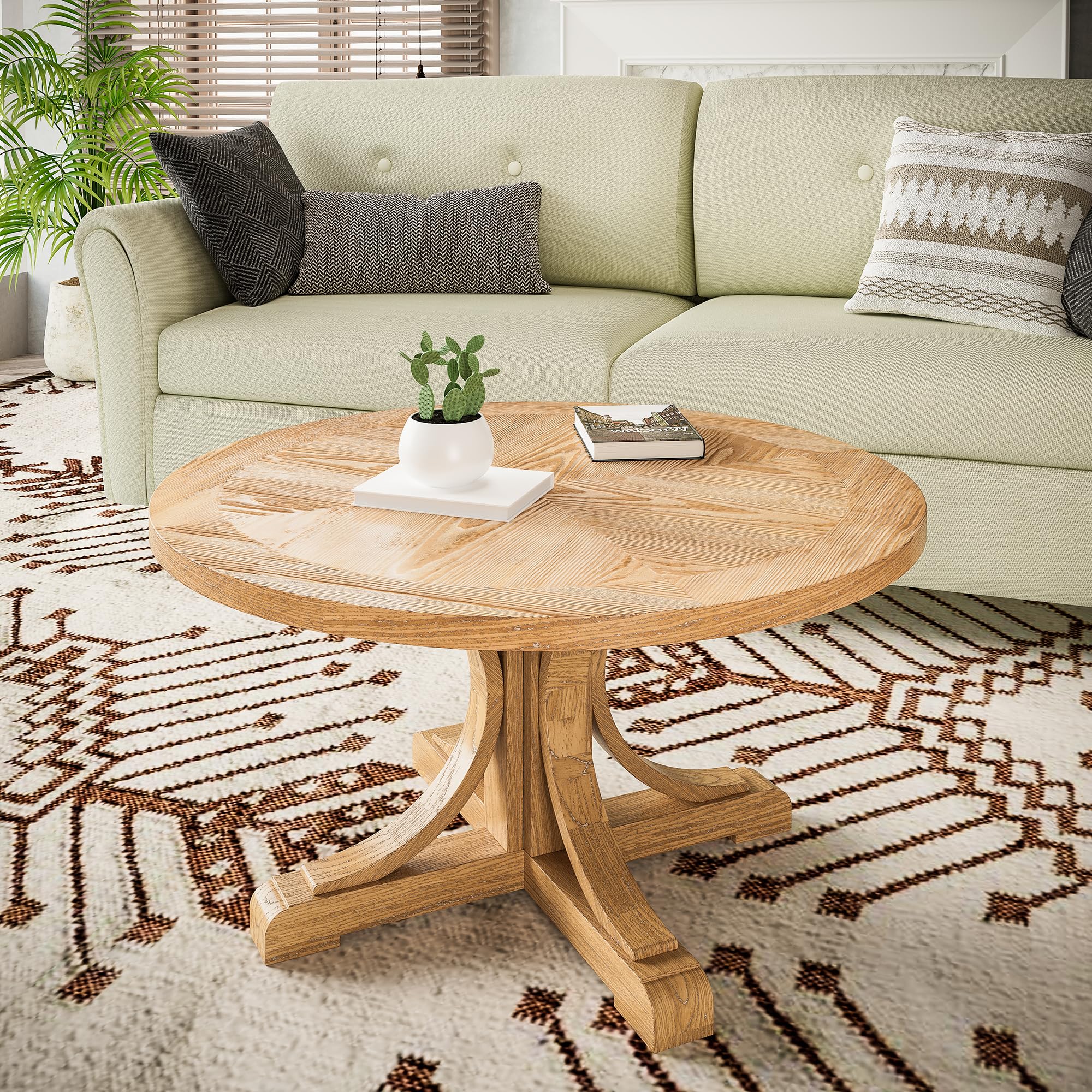 Amazon.com: MODERION Round Coffee Table with Flower Shaped Top