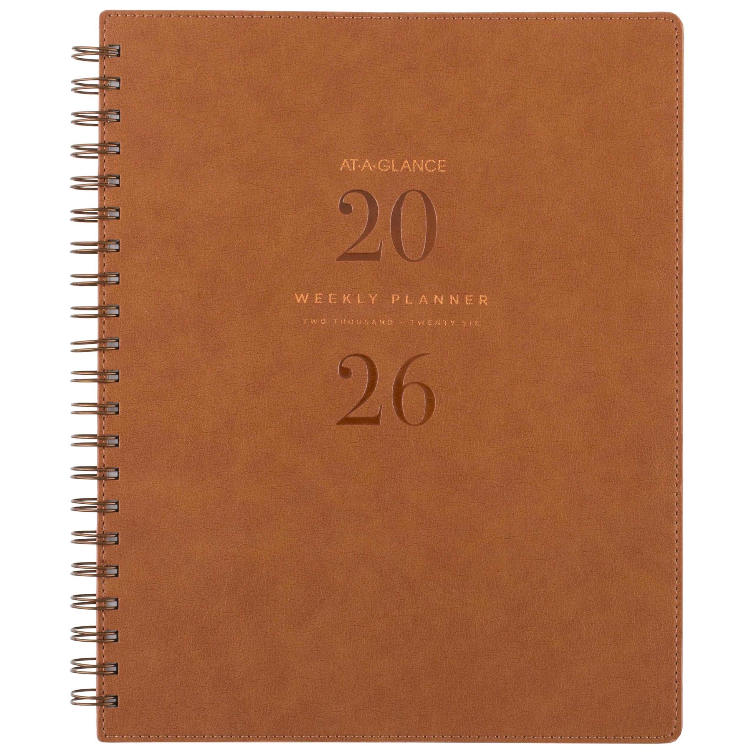 AT-A-GLANCE 2026 Planner, Weekly & Monthly, 8.5" x 11", Large, Signature, Distressed Brown (YP9050926)