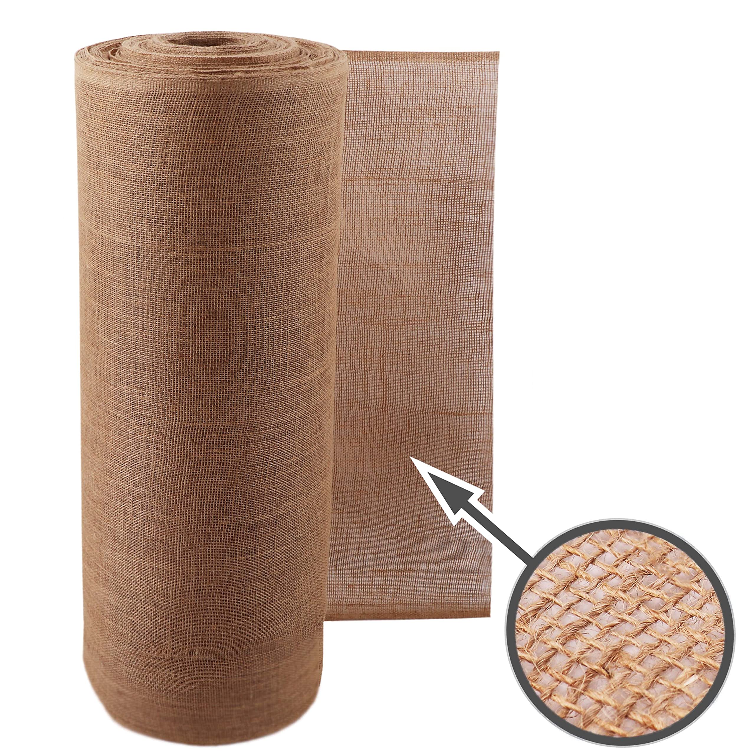 Aquagart 10 m x 1 m, tejido de yute de 215 g/m², para decoración de casa y jardín, arpillera, cinta de yute para plantas, protección de invierno, tejido natural, protección de raíces
