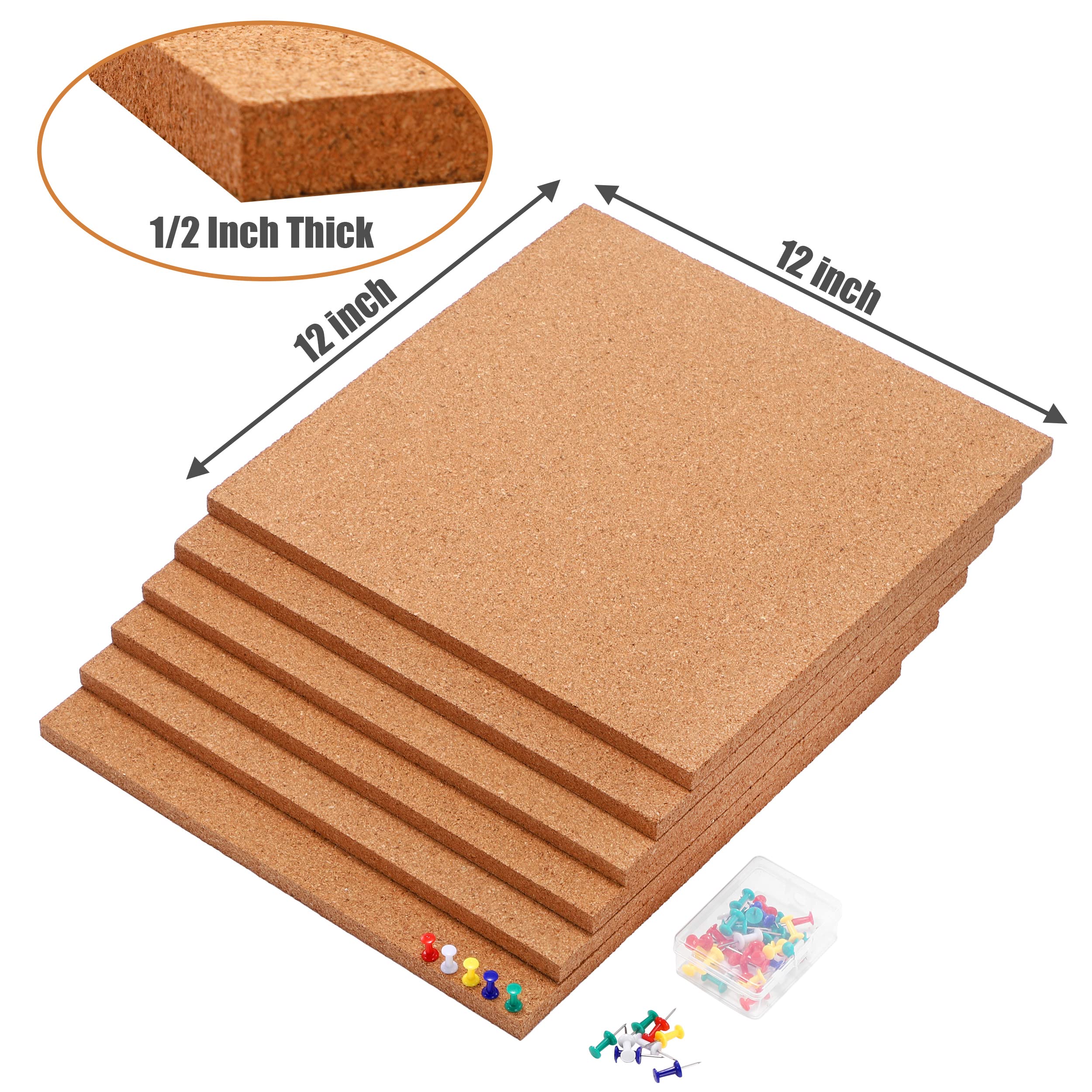 Snapklik.com : SUNGIFT Cork Boards For Walls - 12" X 12" Corkboard ...